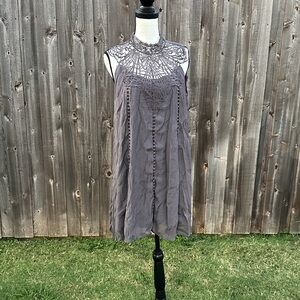 Entro Charcoal Lace Detail Dress